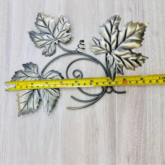 PartyLite Antique Grape Leaf Sconce Pair Frosted Glass Votives Autumn Vibes - Picture 14 of 16